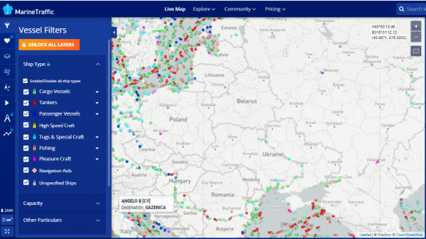 Marine traffic Ukraine