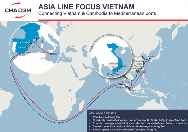CMA CGM Mở Tuyến Thẳng MEX1 Từ Vũng Tàu Đến Địa Trung Hải - Advantage Logistics