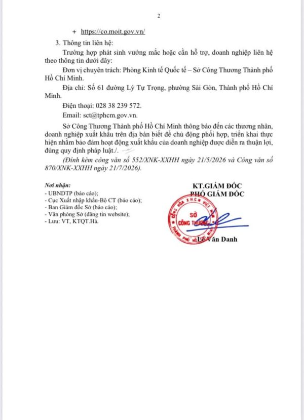 TP.HCM chính thức cấp Giấy chứng nhận xuất xứ hàng hóa C/O từ ngày 1/8